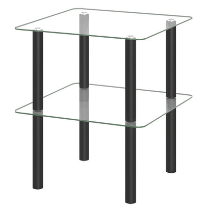 Square End Table With Tempered Glass Top