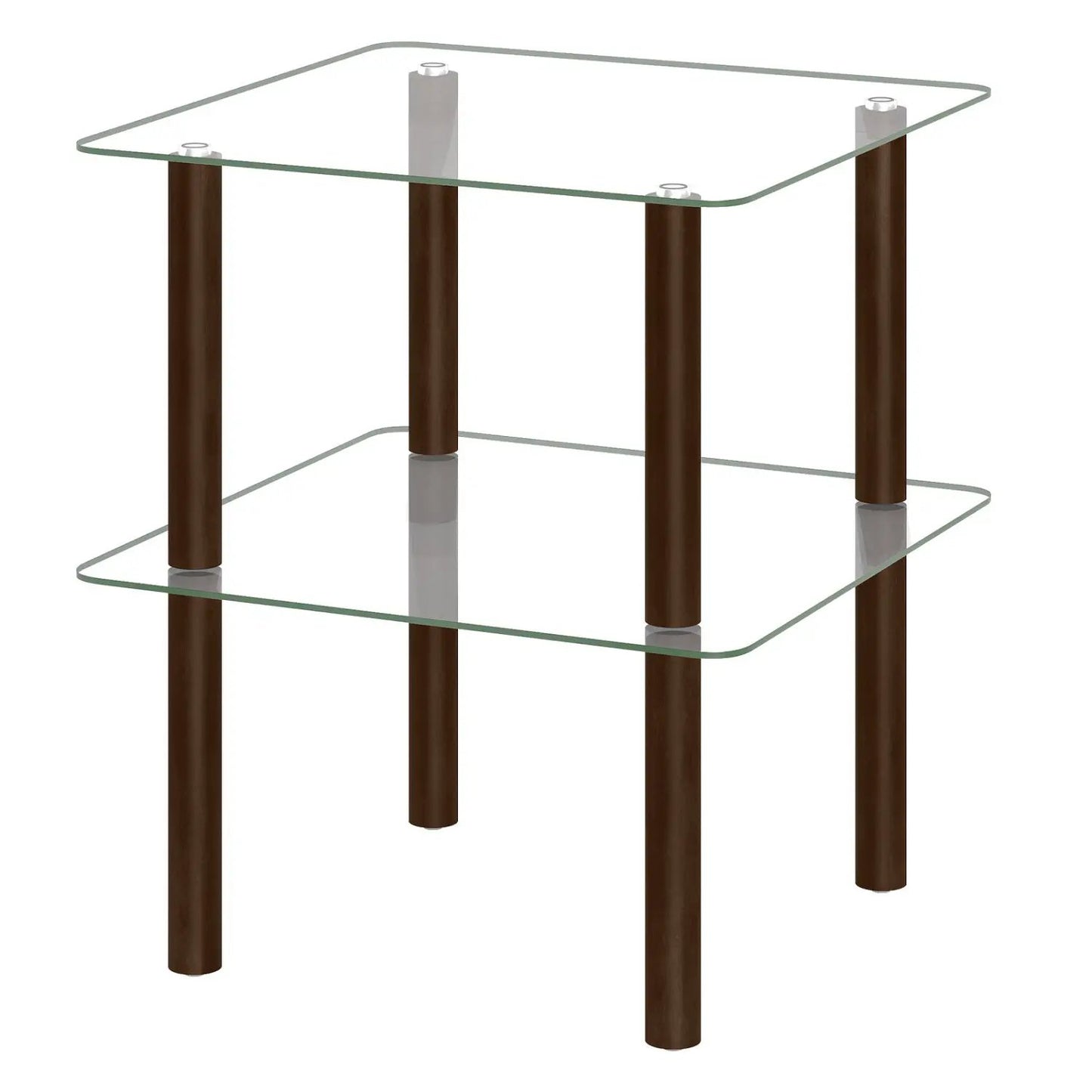 Square End Table With Tempered Glass Top