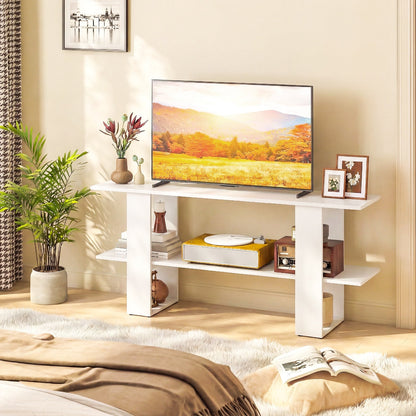 2-Tier TV Stand with Storage for TVs up to 55 Inch Console Table with Open Shelf