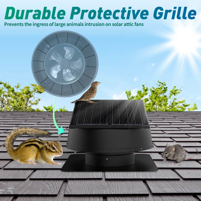 42W 12" Solar Attic Fan with Smart Power Adapter+Remote