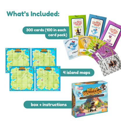 King Komodo educational game by The Fidget Games with 300 cards and 4 island maps on Tampa Home & Garden Store