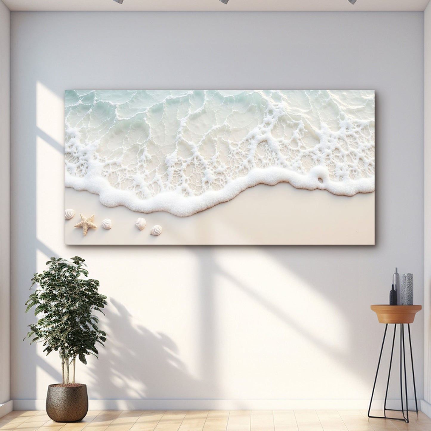 Canvas wall art Serene Ocean Wave Coastal X by Tailored Canvases, seafoam blue foam on Tampa Home & Garden Store