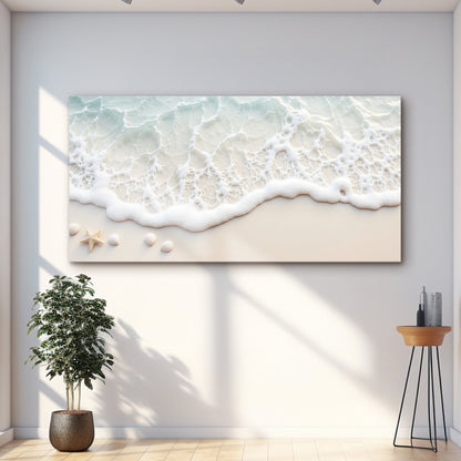 Canvas wall art Serene Ocean Wave Coastal X by Tailored Canvases, seafoam blue foam on Tampa Home & Garden Store