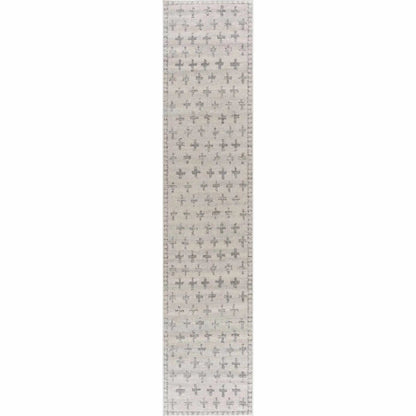 Tigris Swiss Cross Ivory and Gray Area Rug
