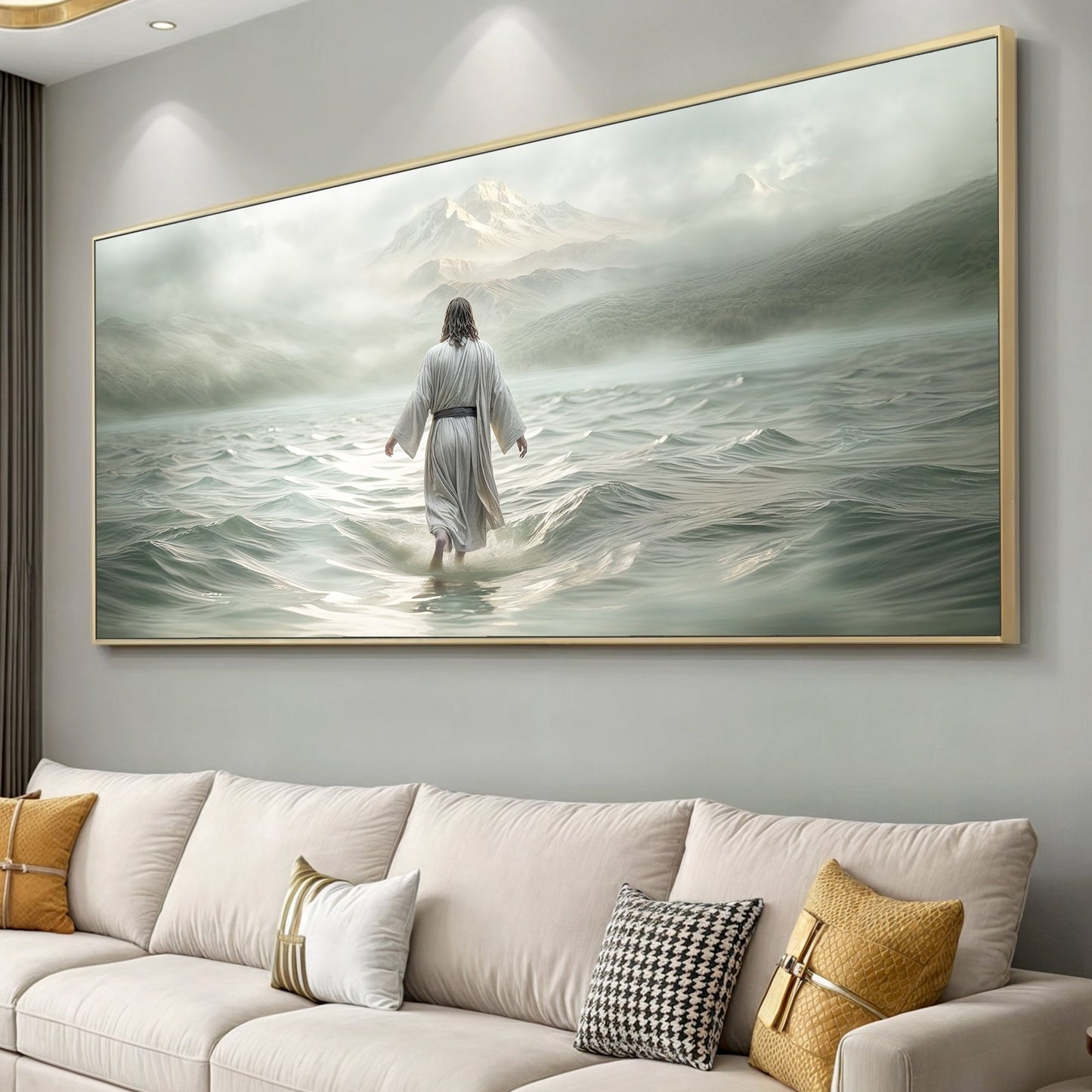 Walking on Water Faith Wall Art VIII canvas by Tailored Canvases; framed crafting artwork on Tampa Home & Garden Store