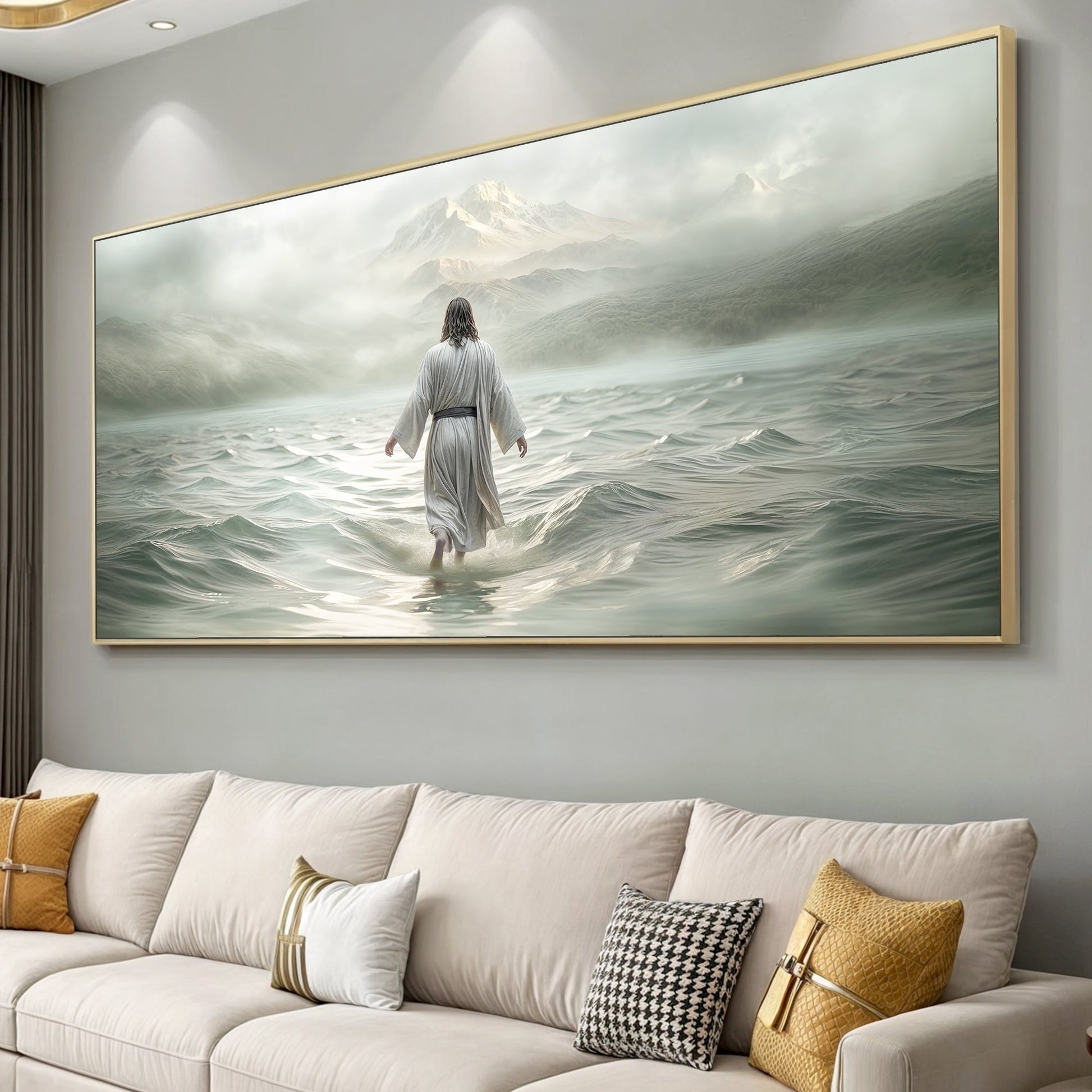 Walking on Water Faith Wall Art VIII canvas by Tailored Canvases; framed crafting artwork on Tampa Home & Garden Store