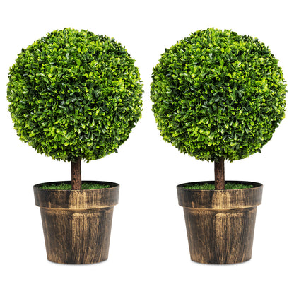 Set de 2 árboles artificiales de bolas con aspecto natural y resistencia al agua
