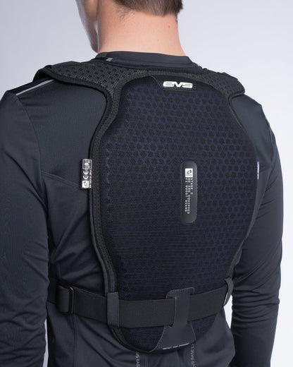 F1 Pro Chest Protector EVS Sports, black mesh-back motorcycle protector with adjustable waist belt on Tampa Home & Garden Store