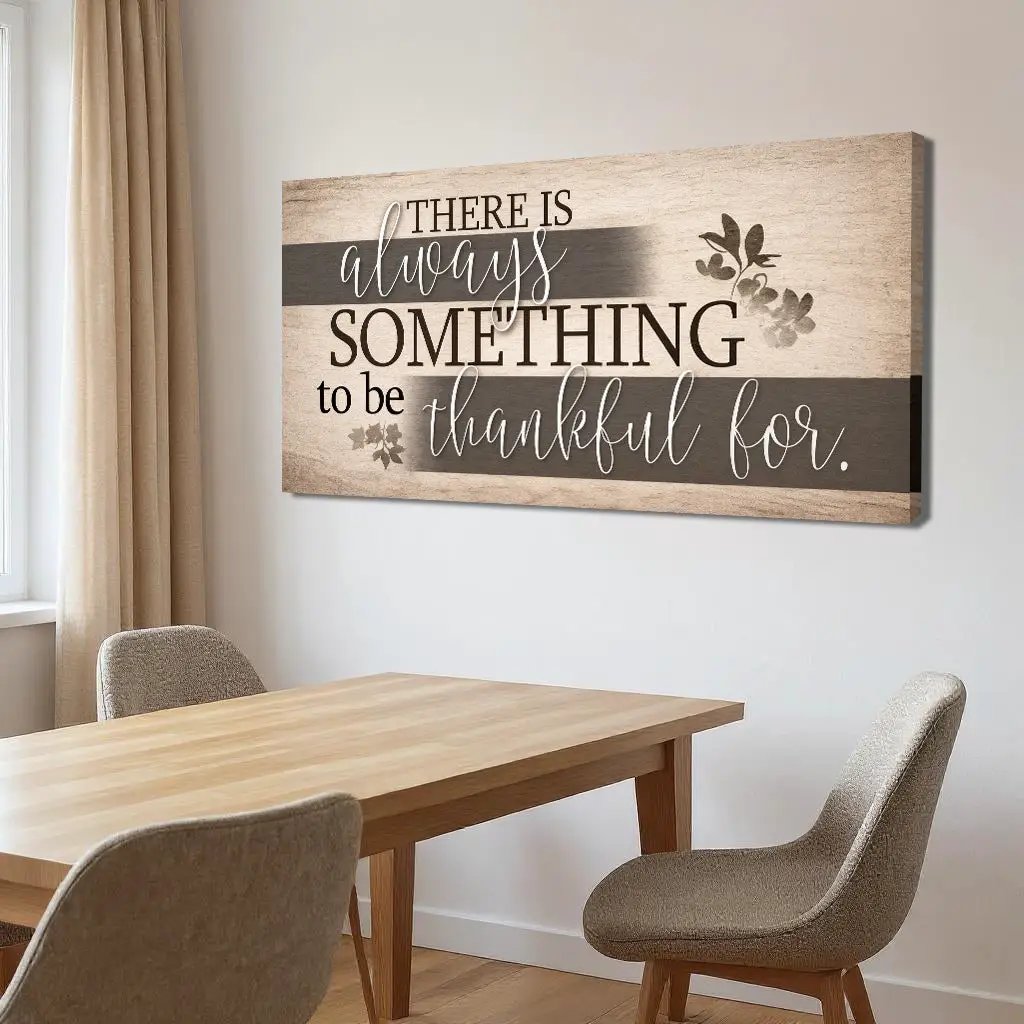 Something To Be Thankful Faith Wall Sign canvas by Tailored Canvases, rustic wood grain on Tampa Home & Garden Store