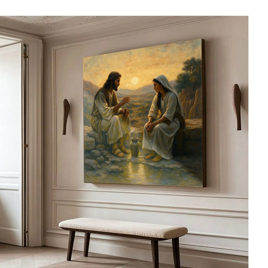 Mary Praying Faith Wall Art III Crafting Canvas by Tailored Canvases, warm-toned religious scene on Tampa Home & Garden Store