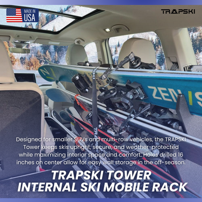 Trapski Tower Internal Ski Rack and Straps