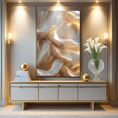 Nature in Motion Wall Art canvas by Tailored Canvases, beige pleated crafting canvas on Tampa Home & Garden Store