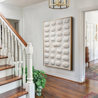 Abstract Minimalist Wall Art II canvas by Tailored Canvases; white textured bubbles on Tampa Home & Garden Store