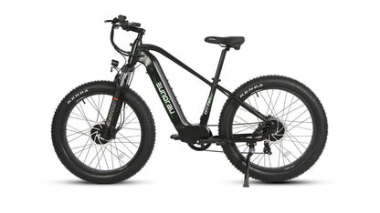 FAT-AWD 2.0 electric bicycle by EUNORAU E-BIKE US; black fat-tire e-bike with suspension on Tampa Home & Garden Store