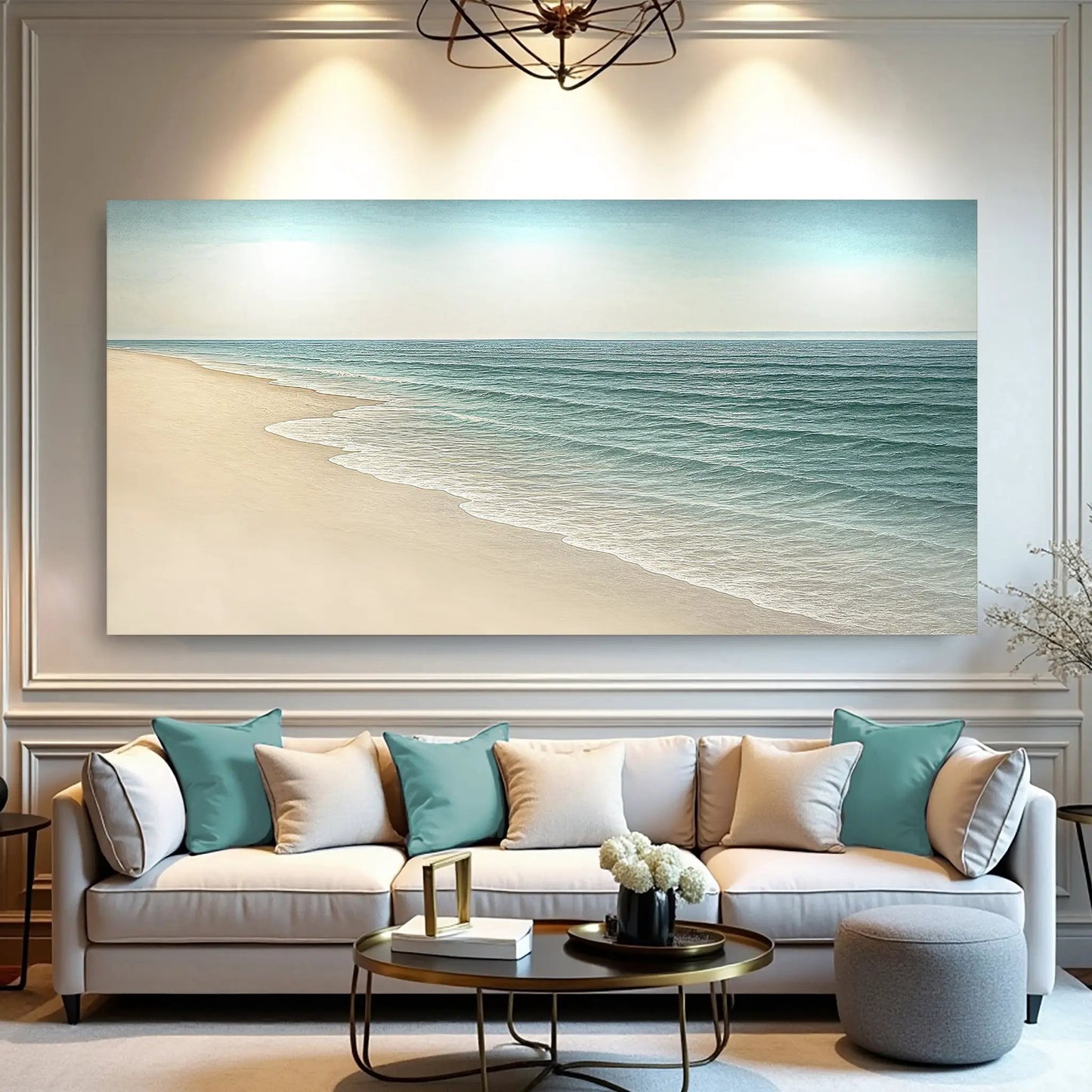 Beach Shoreline Coastal Wall Art II canvas by Tailored Canvases in blue ocean beach scene on Tampa Home & Garden Store