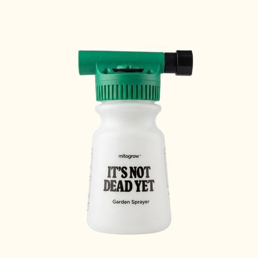 Garden Sprayer green nozzle head with black knob on white bottle by MitoGrow on Tampa Home & Garden Store