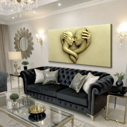 Eternal Love Figure Abstract Wall Art canvas gold-tone on Tampa Home & Garden Store