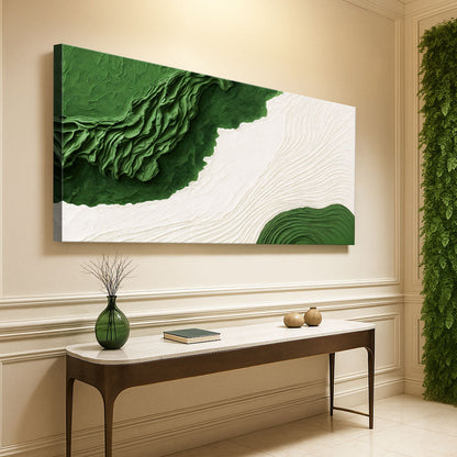 Green Rivers Abstract Wall Art IX canvas by Tailored Canvases; green white textured abstract on Tampa Home & Garden Store