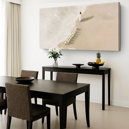Jesus The Flock of Sheep Faith Wall Art canvas beige desert with lone figure and flock on Tampa Home & Garden Store
