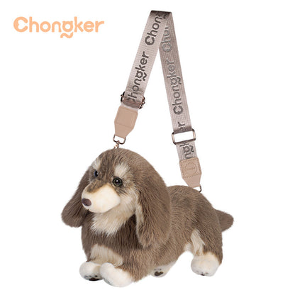 Dachshund Shoulder Bag – Plush Dog Purse for Girls