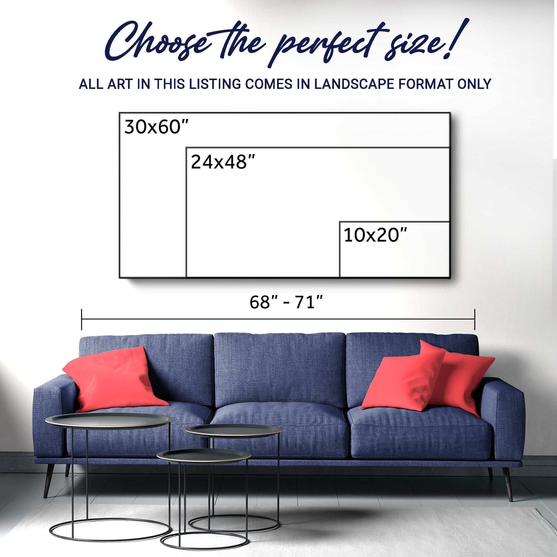 Serene Ocean Wave Coastal Wall Art VII canvas by Tailored Canvases in blue ocean tones landscape on Tampa Home & Garden Store