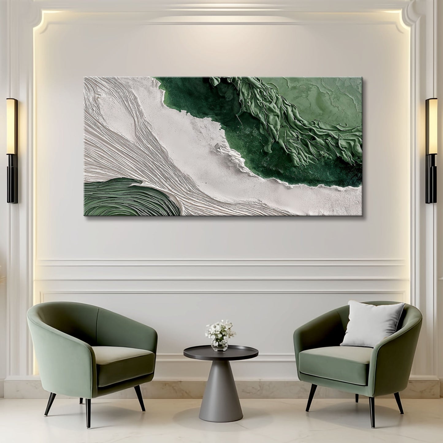 Green Rivers Abstract Wall Art II canvas by Tailored Canvases; green textured abstract design on Tampa Home & Garden Store