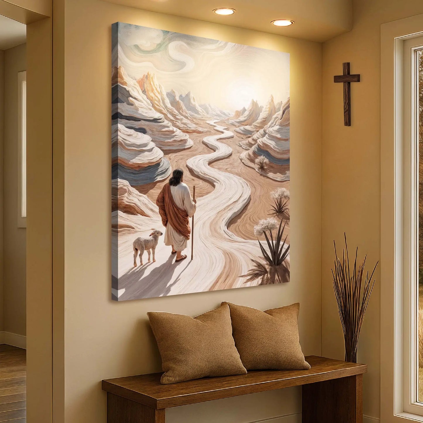 Parable Of The Lost Sheep Faith Wall Art III canvas by Tailored Canvases, desert landscape on Tampa Home & Garden Store