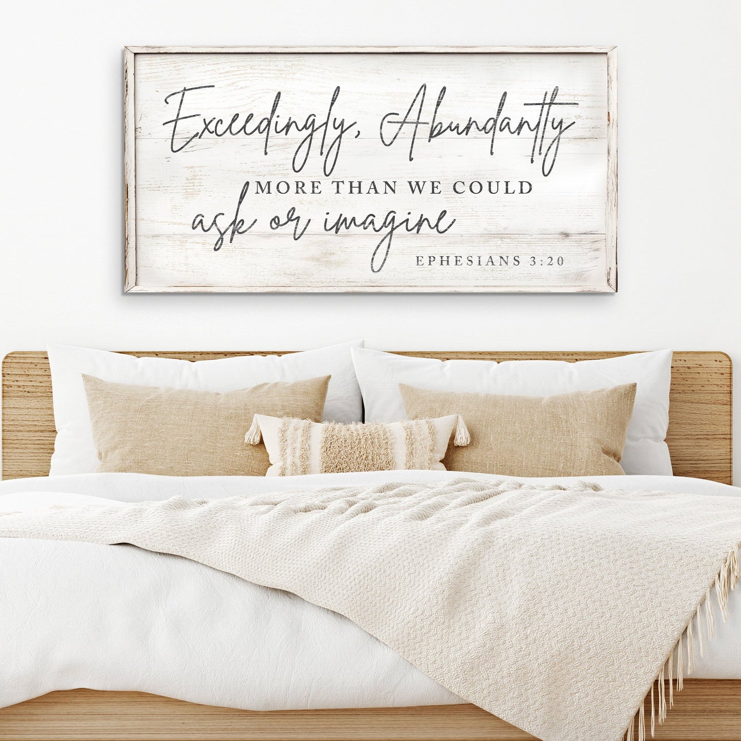 Canvas Exceedingly Abundantly Faith Sign III Tailored Canvases on white wood with Ephesians 3:20 on Tampa Home & Garden Store