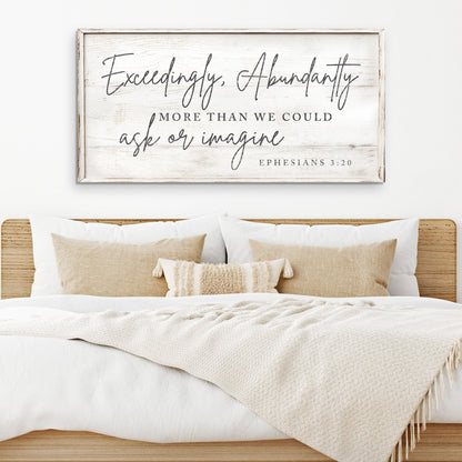 Canvas Exceedingly Abundantly Faith Sign III Tailored Canvases on white wood with Ephesians 3:20 on Tampa Home & Garden Store