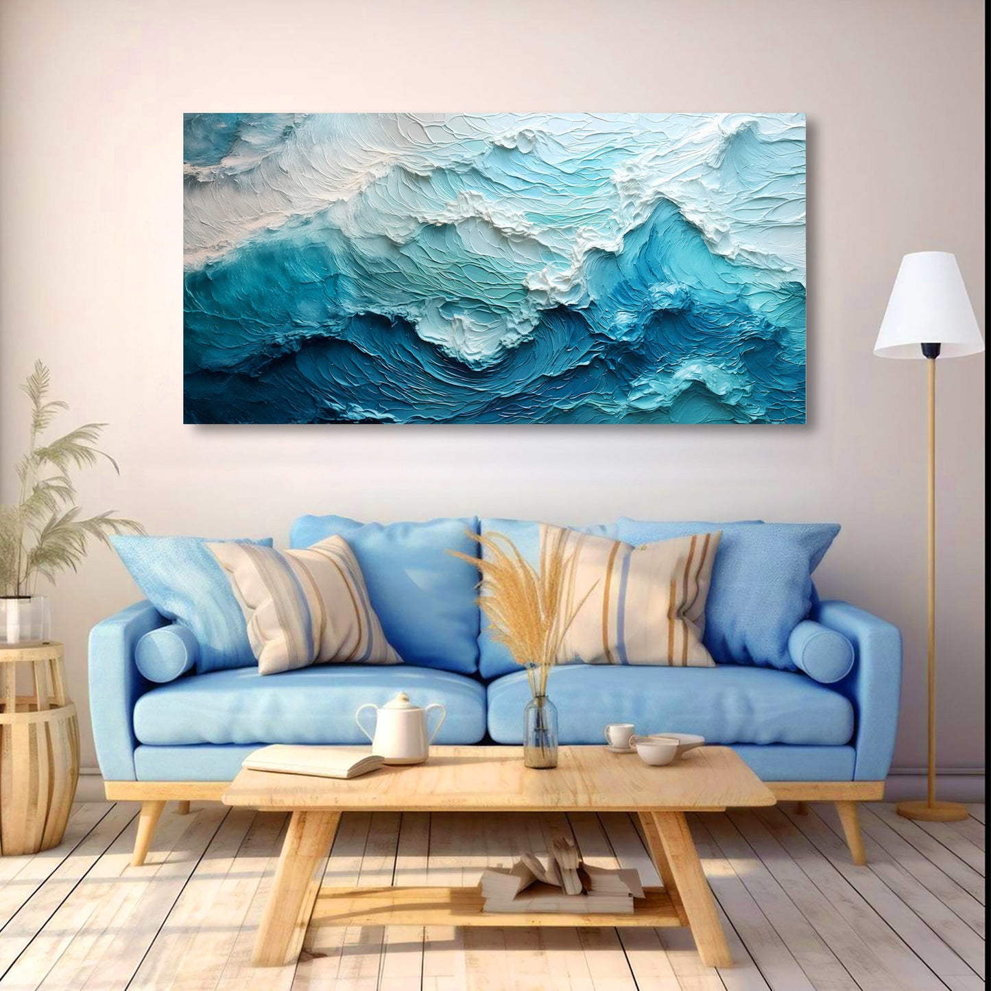 Blue Ocean Coastal Wall Art II canvas by Tailored Canvases with blue ocean texture on Tampa Home & Garden Store