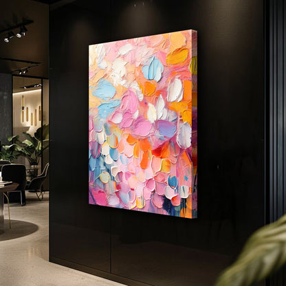 Blooming Rhapsody Abstract Wall Art canvas by Tailored Canvases in pastel pinks blues on Tampa Home & Garden Store