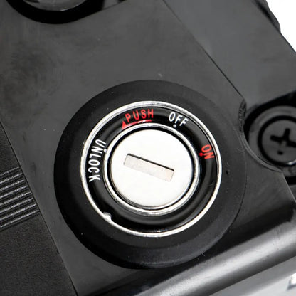 EUNORAU seat tube battery access dial round silver ignition-style lock in black housing on Tampa Home & Garden Store