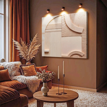 Minimalist Peach Clay Wall Art canvas crafting by Tailored Canvases with curved textures on Tampa Home & Garden Store