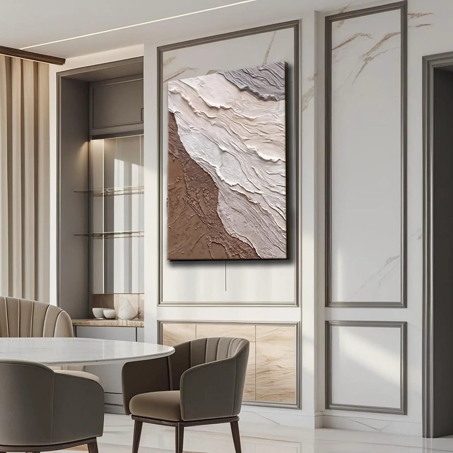 Abstract Earthy Waves Wall Art canvas by Tailored Canvases with textured earthy tones on Tampa Home & Garden Store