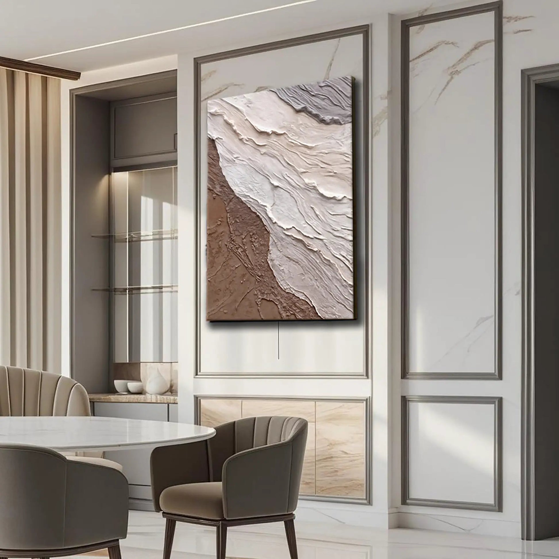 Abstract Earthy Waves Wall Art canvas by Tailored Canvases with textured earthy tones on Tampa Home & Garden Store