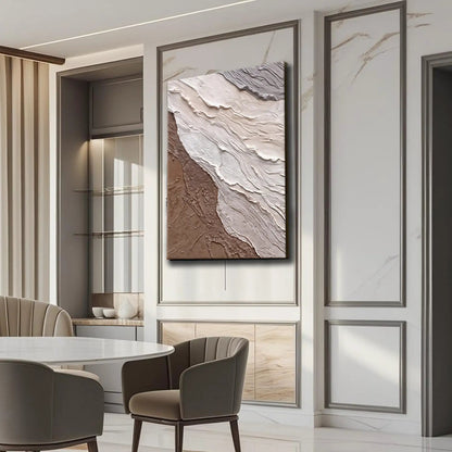 Abstract Earthy Waves Wall Art canvas by Tailored Canvases with textured earthy tones on Tampa Home & Garden Store