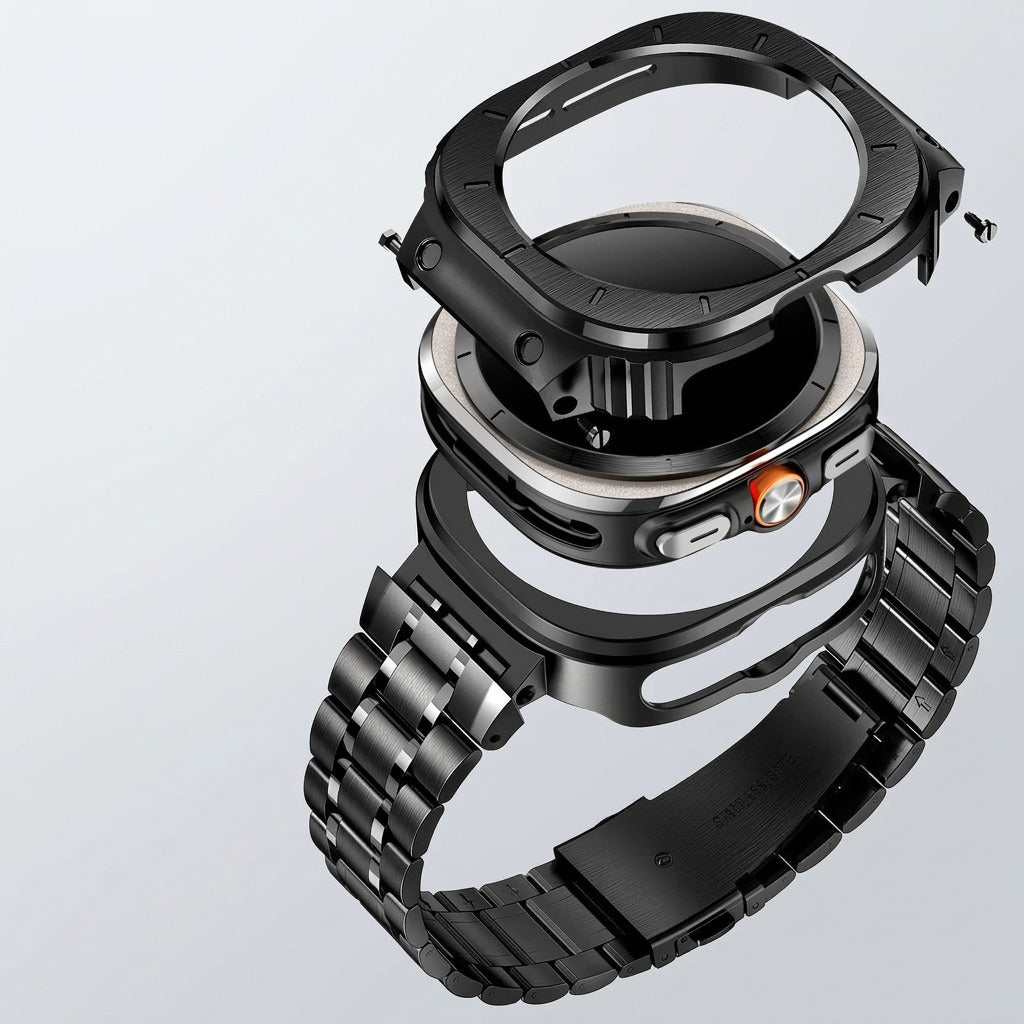 FortisGuard Rugged Case for Galaxy Watch by Moktan Sabai with metal frame and steel band on Tampa Home & Garden Store