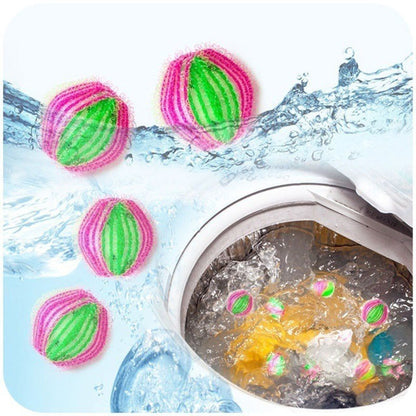 Laundry balls six pink and green pet hair remover by Stevvex, reusable lint catcher balls on Tampa Home & Garden Store