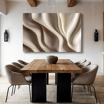Beyond the Surface – 3D Abstract Waves Canvas; beige-toned, textured wave art Crafting Canvas on Tampa Home & Garden Store