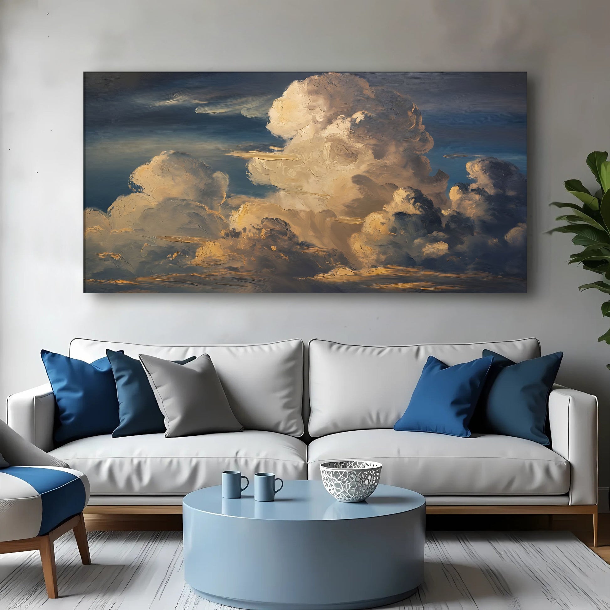 Cloud Wall Art canvas by Tailored Canvases, blue sky with cream clouds, crafting canvas on Tampa Home & Garden Store