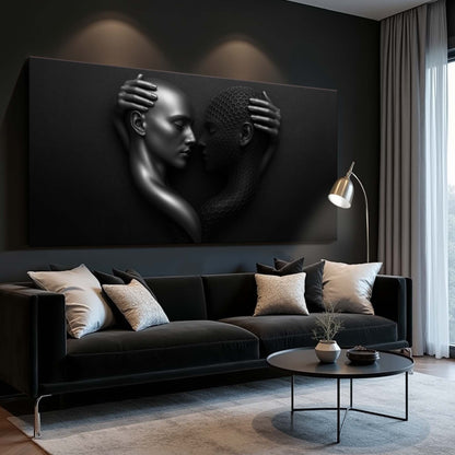 Tailored Canvases Eternal Love Figure Abstract Wall Art III canvas with two grayscale embracing figures on Tampa Home & Garden Store