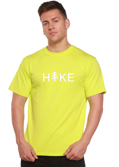 Hike men's graphic T-shirt neon lime bamboo viscose organic cotton short sleeve on Tampa Home & Garden Store
