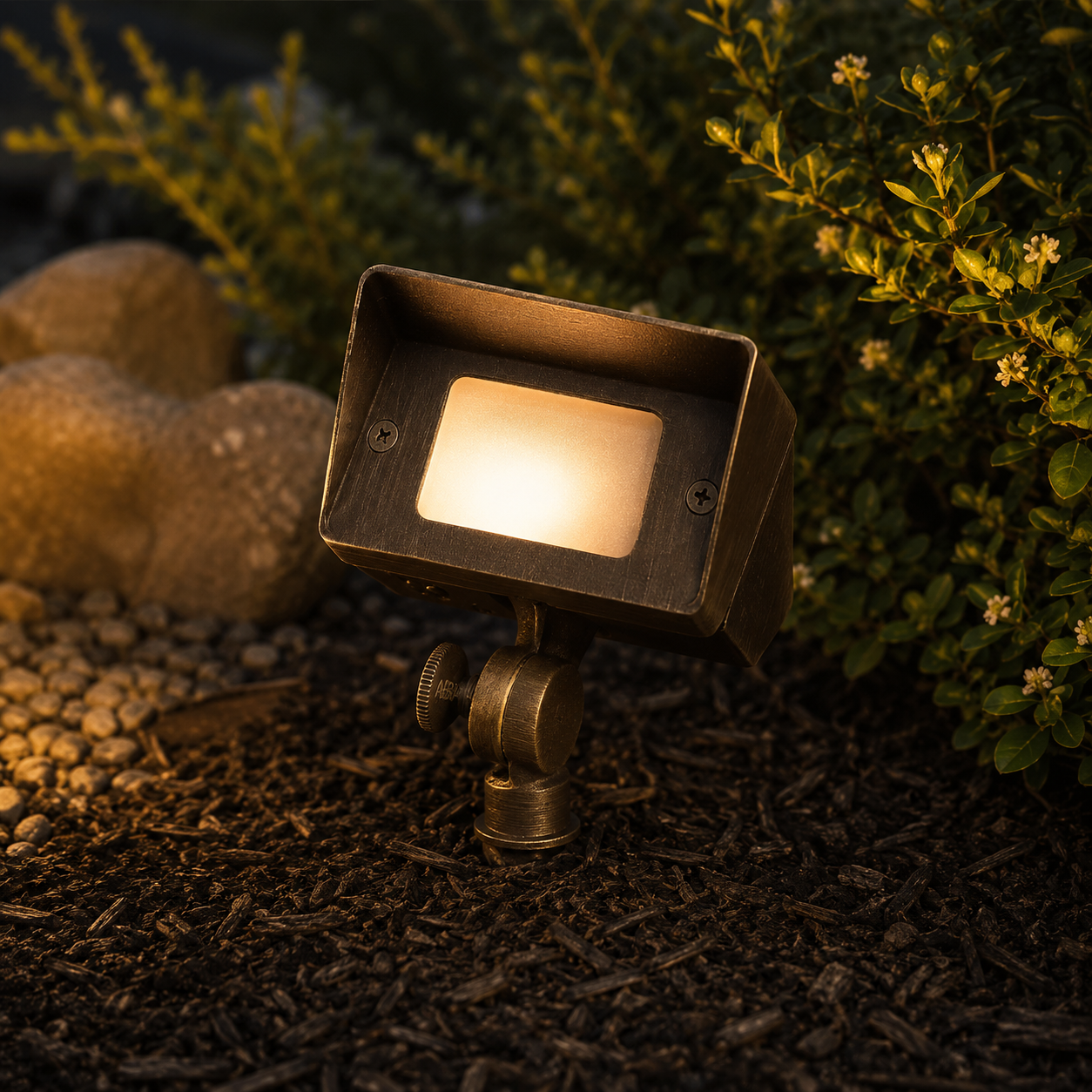 FPB01 Brass Rectangular LED Directional Flood Light Adjustable Lighting