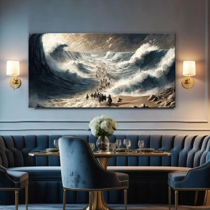 The Parting - Faith Wall Art IV canvas by Tailored Canvases, blue-gray seascape on Tampa Home & Garden Store