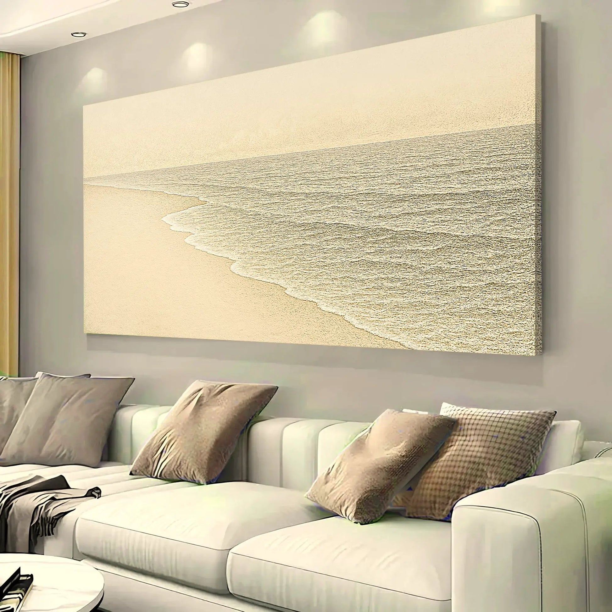 Beach Shoreline Coastal Wall Art III canvas by Tailored Canvases beige seascape on Tampa Home & Garden Store