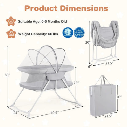 2 In 1 Baby Bassinet Rocking Motion Sleeper