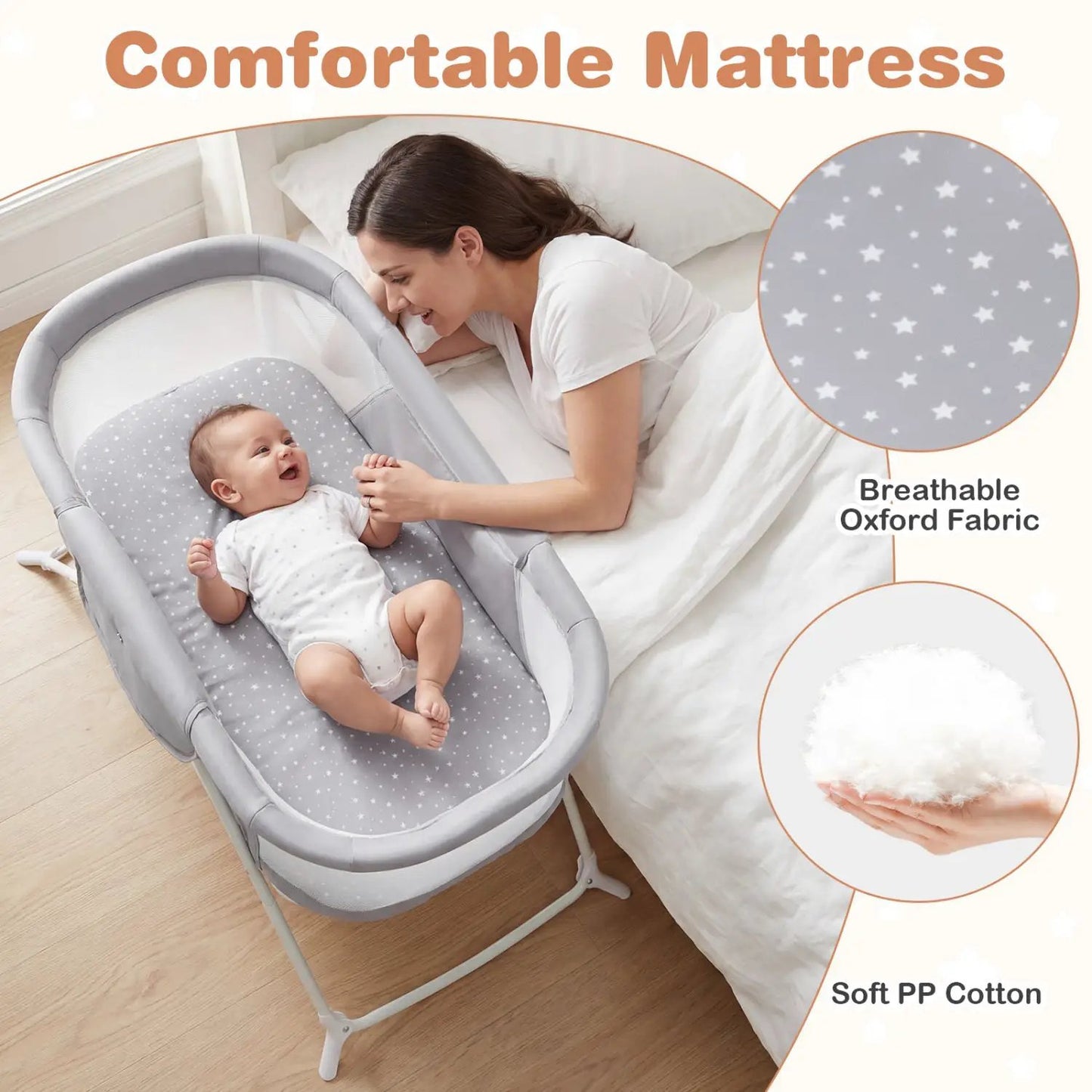 2 In 1 Baby Bassinet Rocking Motion Sleeper