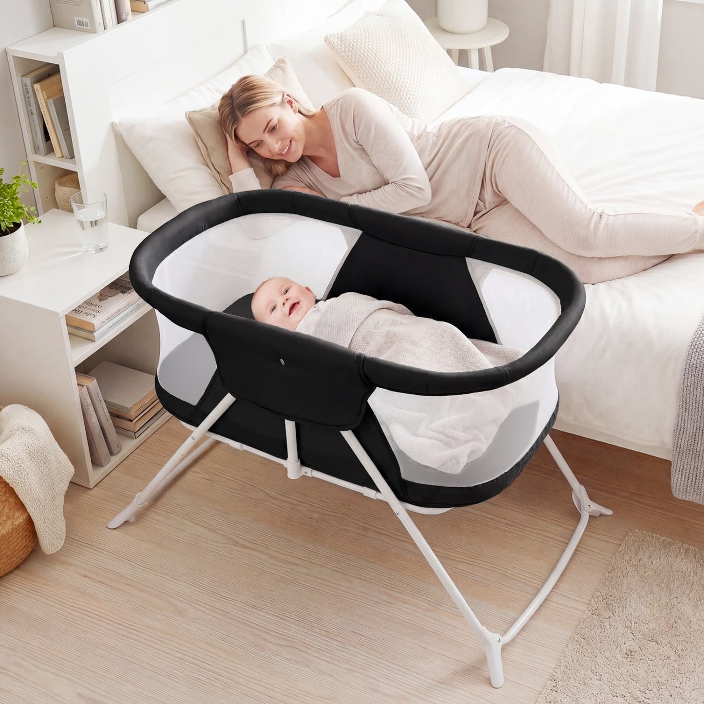 2 In 1 Baby Bassinet Rocking Motion Sleeper