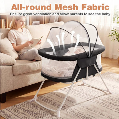 2 In 1 Baby Bassinet Rocking Motion Sleeper