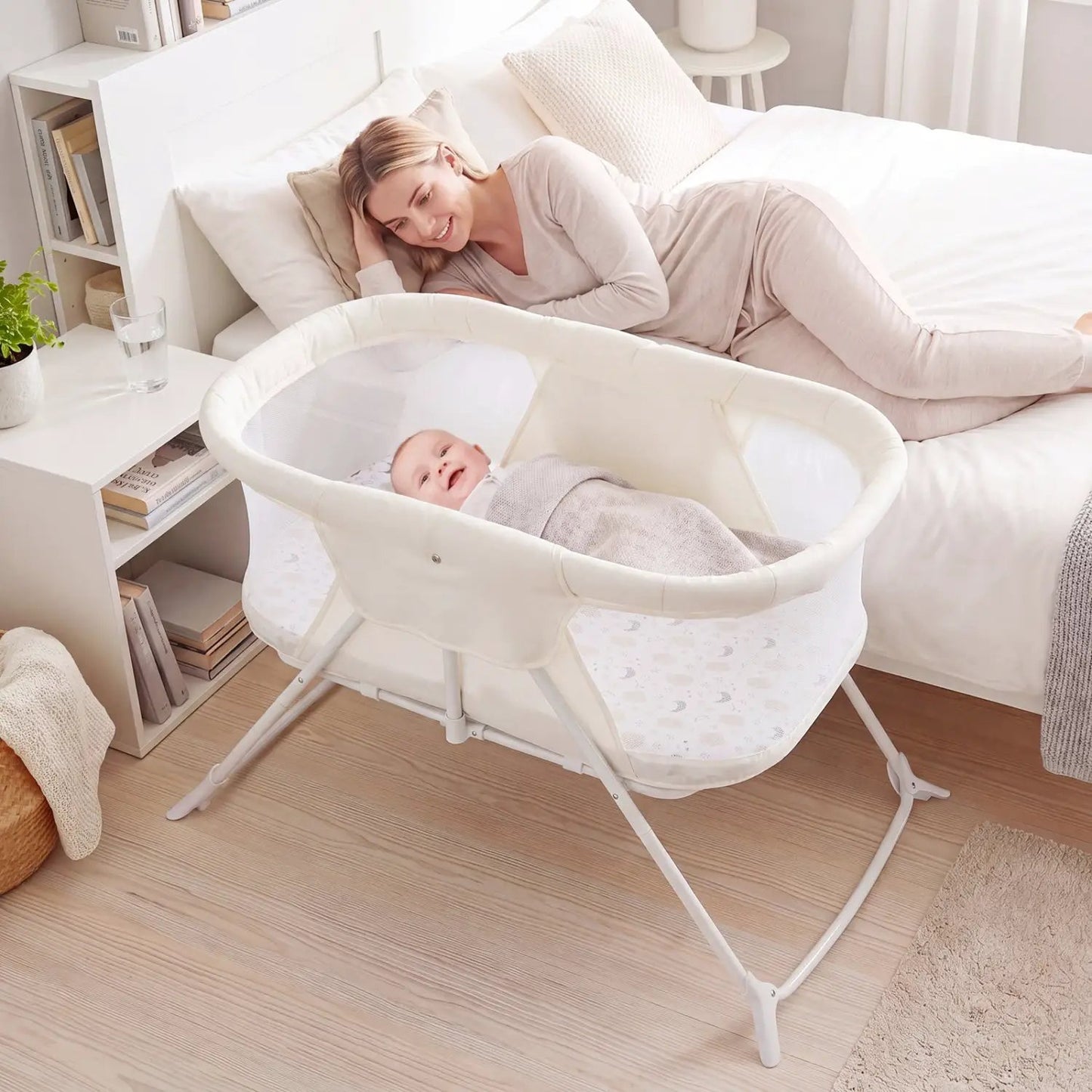 2 In 1 Baby Bassinet Rocking Motion Sleeper